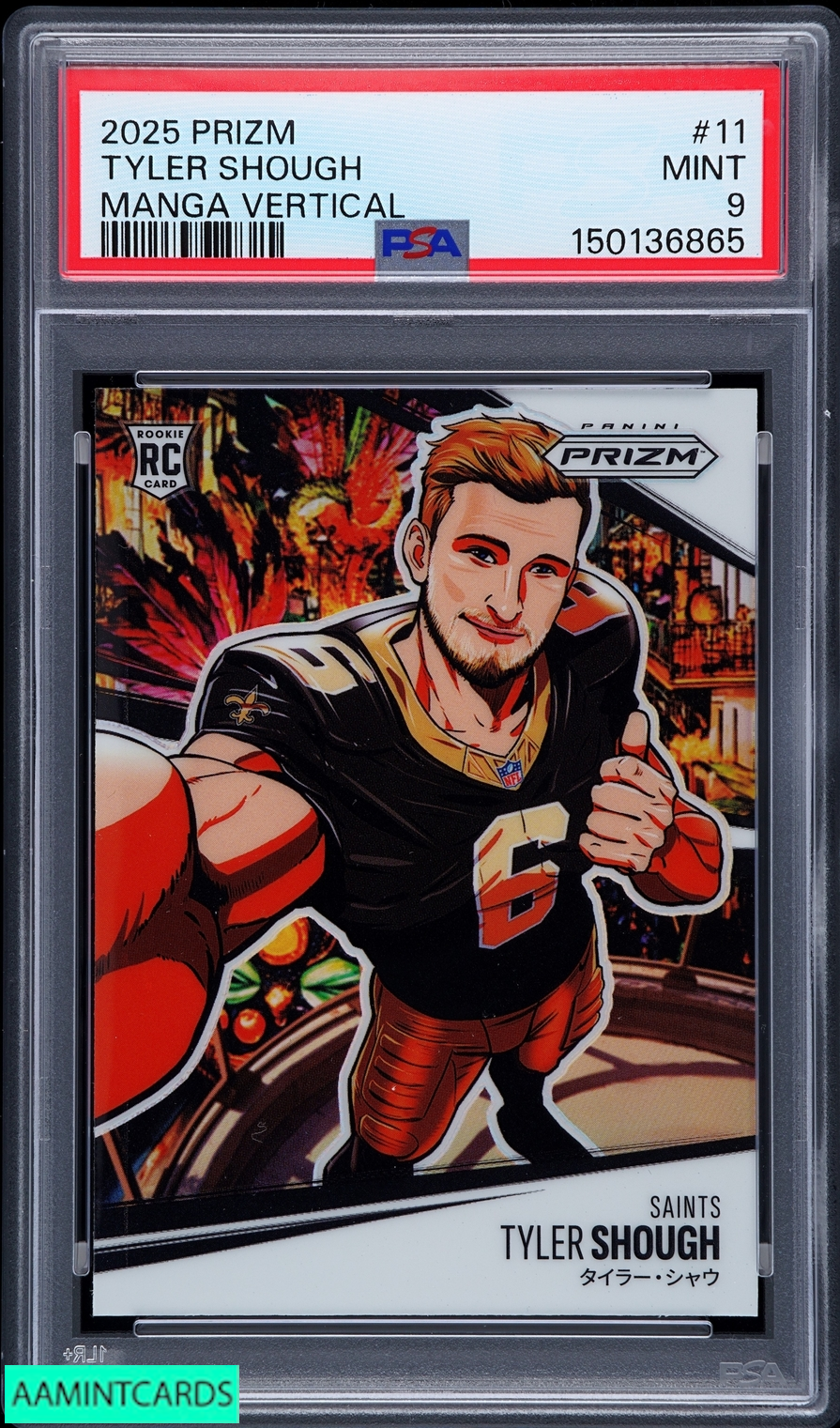 2025 PANINI PRIZM MANGA VERTICAL TYLER SHOUGH #11 ROOKIE RC SAINTS