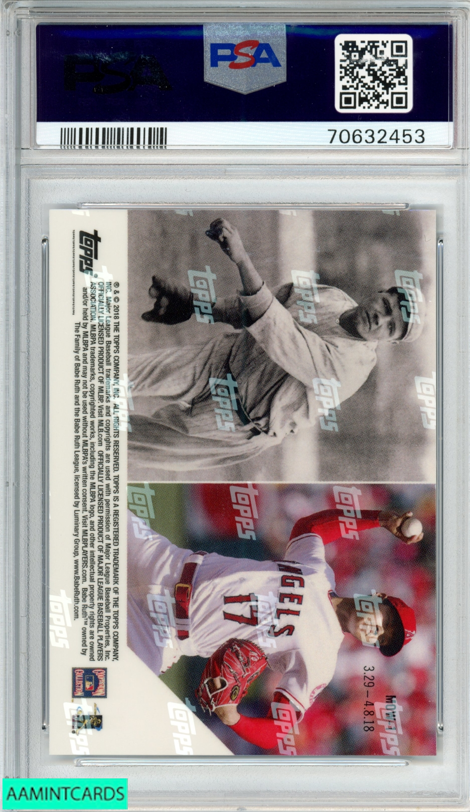 2018 TOPPS NOW BABE RUTH SHOHEI OHTANI #MOW1 MOMENT OF THE WEEK